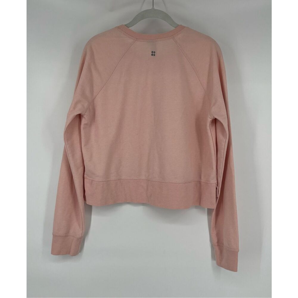 Sweaty Betty Chelsea Cropped Long Sleeve French Terry Peach Pink Size Large EUC - Picture 2 of 9